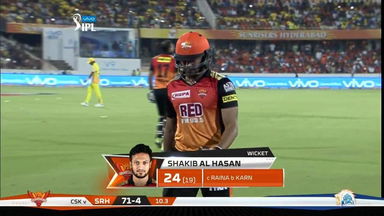 M20: SRH vs CSK –  Shakib Al Hasan Wicket