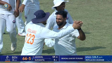 Ranji Trophy 2025-26 SF2, Bengal vs J & K: Bengal 2nd Innings Fall of Wickets