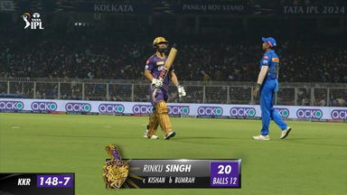 M60: KKR vs MI – Rinku Singh Wicket