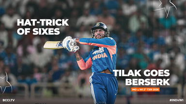 Hat-trick of Sixes: Tilak makes the ball travel