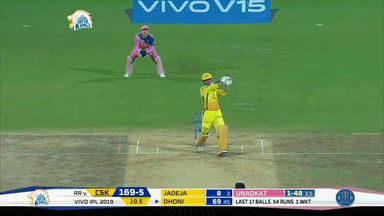 M12: CSK vs RR – MS Dhoni Six