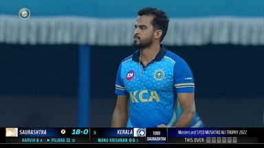 Syed Mushtaq Ali Trophy 2022 PQF3 : 2 in 1: Manu Krishnan's double-wicket over