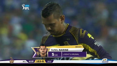 M37: MI vs KKR – Sunil Narine Wicket