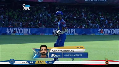 M11: RCB vs RR – Ajinkya Rahane Wicket