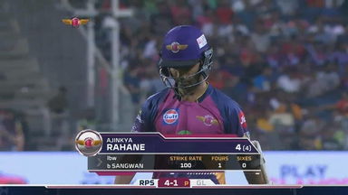 M39: RPS vs GL – Ajinkya Rahane Wicket