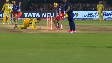 Crucial moment: Faf du Plessis gets run out at non-striker's end