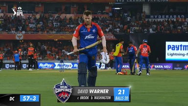 M34: SRH vs DC – David Warner Wicket