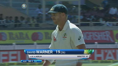 IND vs AUS 2017 - 3rd Test day 1 : David Warner Wicket