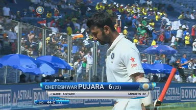 IND vs AUS 2017 - 1st Test Day 2 : C Pujara Wicket