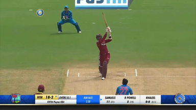 IND vs WI 2018, 5th ODI: Marlon Samuels Six