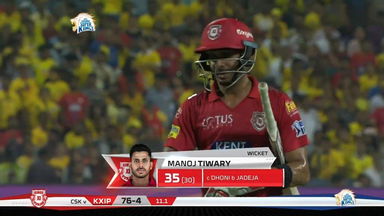M56: CSK vs KXIP – Manoj Tiwary Wicket