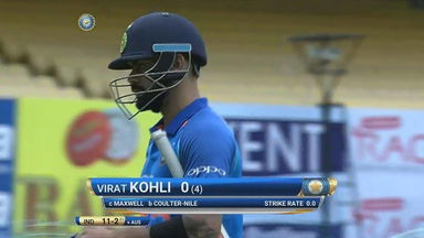 IND vs AUS 2017, 1st ODI: Virat Kohli Wicket