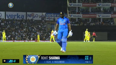 IND vs AUS 2022, 1ST T20I: Rohit Sharma Wicket