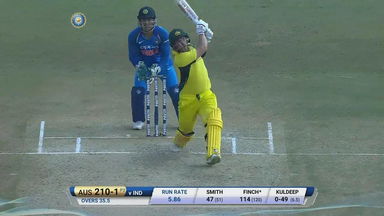 IND vs AUS 2017, 3rd ODI: Aaron Finch Six