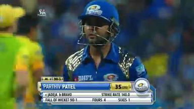 M57: CSK vs MI – Parthiv Patel Wicket