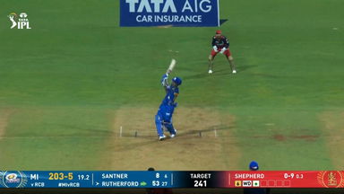 IPL 2026 M20: MI vs RCB - Sherfane Rutherford Six