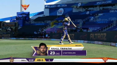 M35: SRH vs KKR – Rahul Tripathi Wicket