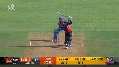 M69: MI vs SRH –  Mayank Agarwal  Six