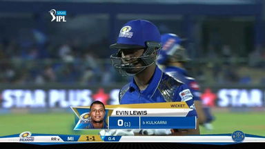 M21: RR vs MI – Evin Lewis Wicket