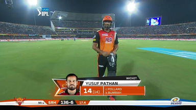 M07: SRH vs MI – Yusuf Pathan Wicket