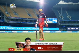 M01: MI vs RCB – Washington Sundar Wicket