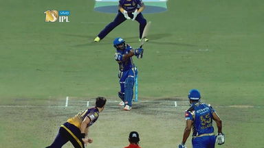 M54: KKR vs MI – Ambati Rayudu Six
