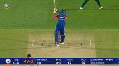 IND vs SA 2025, 3rd T20I: Abhishek Sharma Six