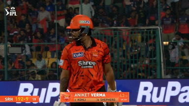 IPL 2026 M01: RCB vs SRH - Aniket Verma  Wicket