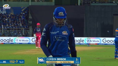 IPL 2026 M69: MI vs RR - Corbin Bosch Wicket