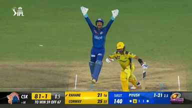 M49: CSK vs MI –  Ajinkya Rahane  Wicket