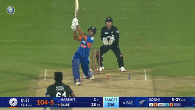 IND vs NZ 2026, 4th T20I: Shivam Dube Six
