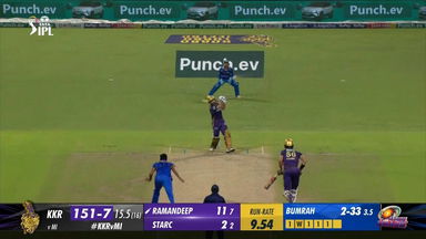 M60: KKR vs MI – Ramandeep Singh Six