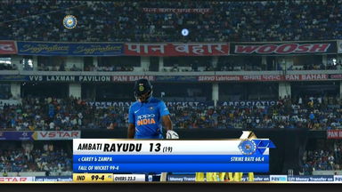 IND vs AUS 2019, 1st ODI: Ambati Rayudu Wicket