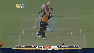 M33: KXIP vs SRH – David Warner Six