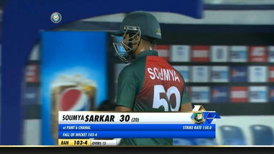 IND vs BAN 2019, 2nd T20I: Soumya Sarkar Wicket
