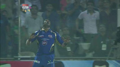 M23: RR vs MI –  Shane Watson c Pollard b Harbhajan Singh