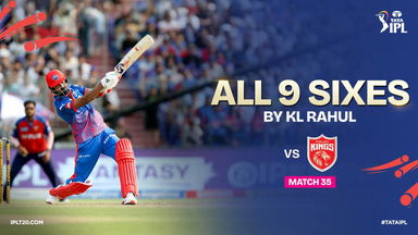 All 9 Sixes by KL Rahul during record 152*(67) vs PBKS