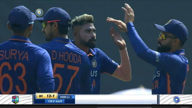 IND vs WI 2022, 1ST ODI: Fall of Wickets
