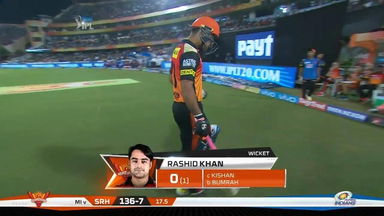 M07: SRH vs MI – Rashid Khan Wicket