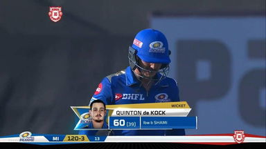 M09: KXIP vs MI –  Quinton de Kock Wicket