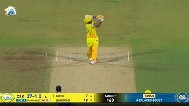 IPL 2026 M44: CSK vs MI - Urvil Patel Six