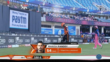 M26: SRH vs RR – Manish Pandey Wicket