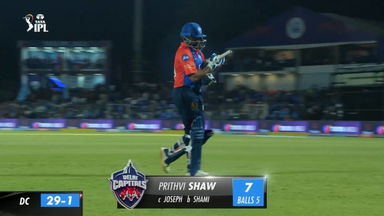 M07: DC vs GT –  Prithvi Shaw Wicket