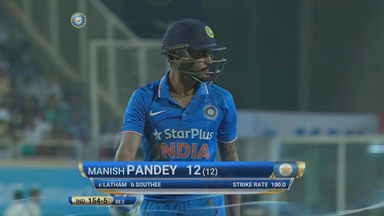 IND vs NZ 2016, 4th ODI: Manish Pandey  Wicket