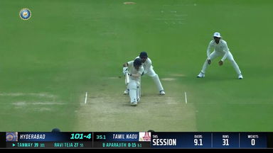 Skipper Tanmay Agarwal's splendid 135 for Hyderabad