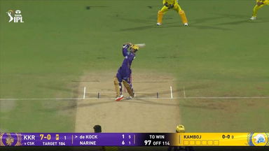 IPL 2025 M25: CSK vs KKR - Quinton De Kock Six