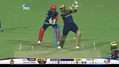 M13: KKR vs DD – Robin Uthappa Six