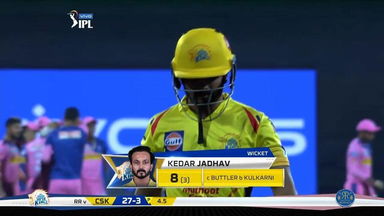 M12: CSK vs RR – Kedar Jadhav Wicket