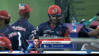 M32: DD vs RR – Glenn Maxwell Wicket