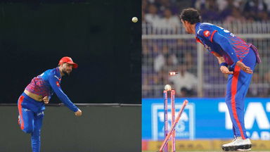 Bullseye! Fantastic direct-hit from Rizvi